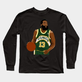 James Harden in Seattle SuperSonics Jersey Long Sleeve T-Shirt